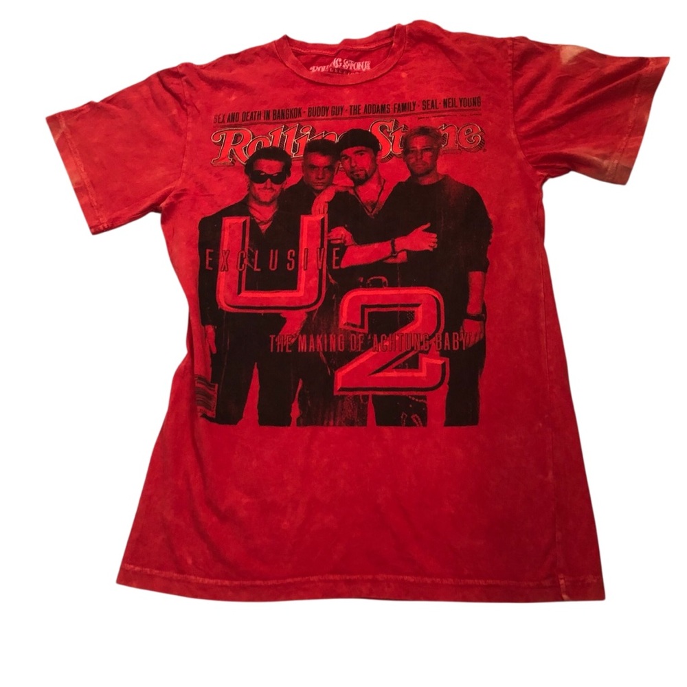 U2 Rolling Stone Collection Magazine Cover Graphic Short-Sleeve T-Shirt Size M